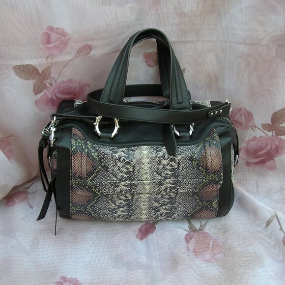 NEW Aimee Kestenberg Leather Snake Print Handbag - Picture 1 of 16